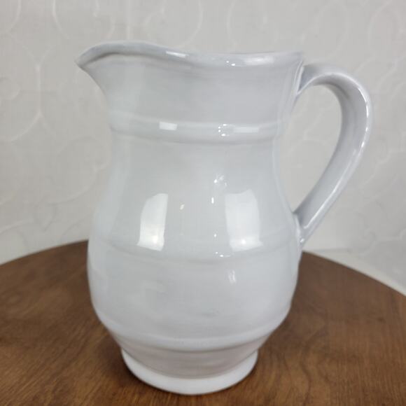 ARHAUS TABLE Water Pitcher 8" White Pottery Ceramic Vase Home Kitchen Portugal - Picture 12 of 16